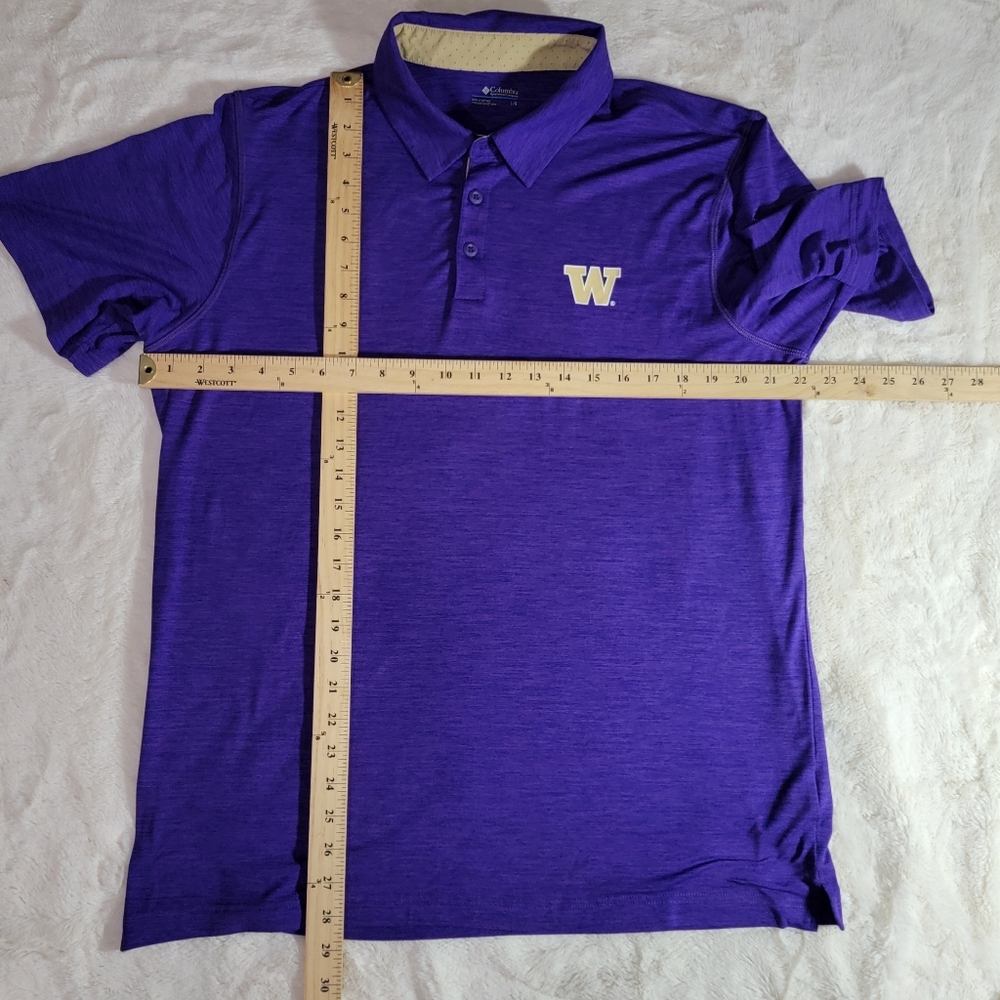 Men's Columbia Purple Washington Huskies Omni-Wick Set II Polo Size Large - Picture 3 of 5